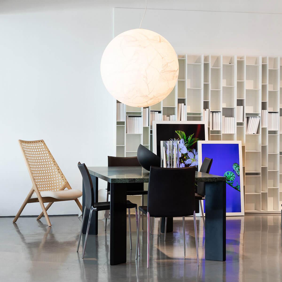 Moondrift Silk Pendant Light Natural Silk and Metal for Living Room