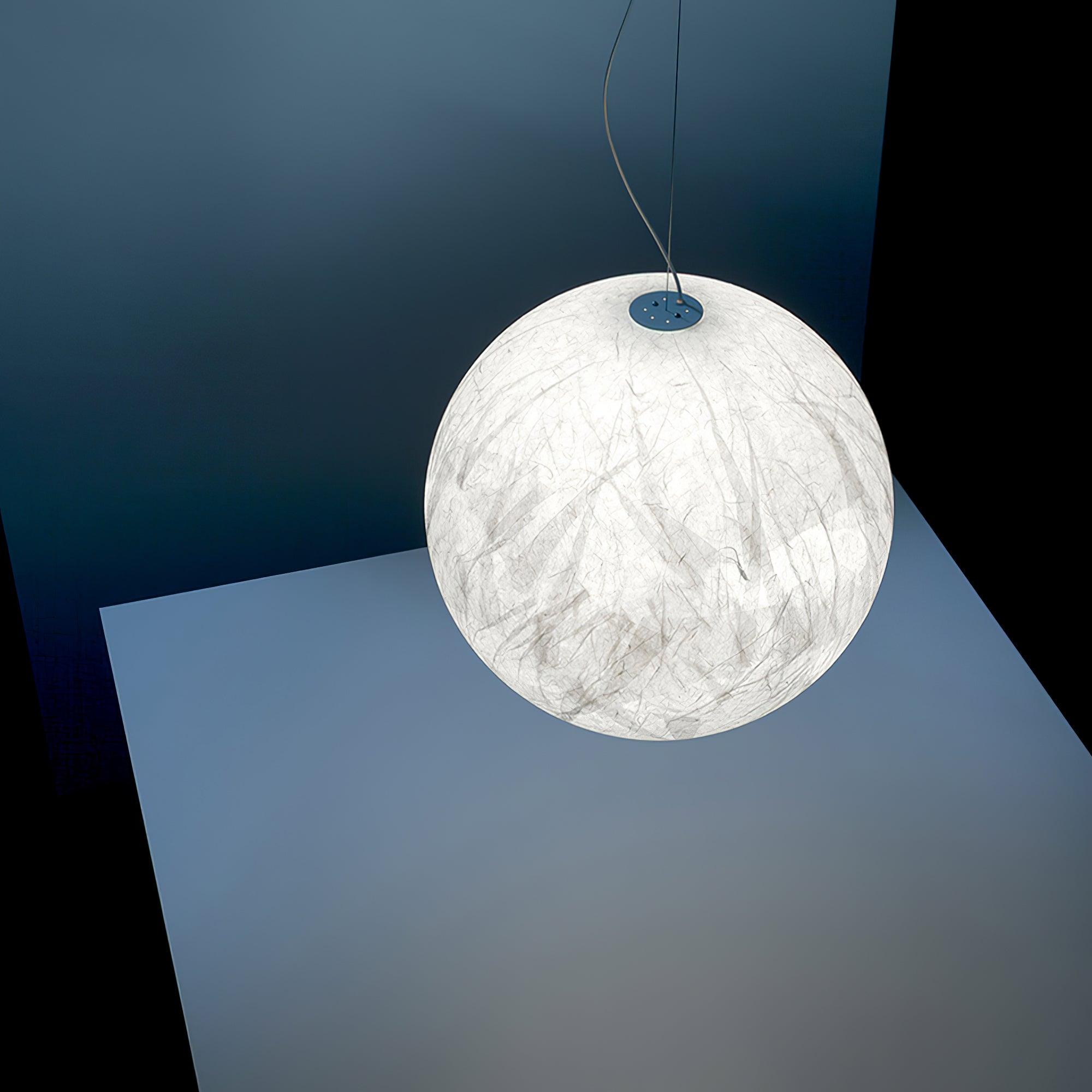 Moondrift Silk Pendant Light Natural Silk and Metal for Living Room