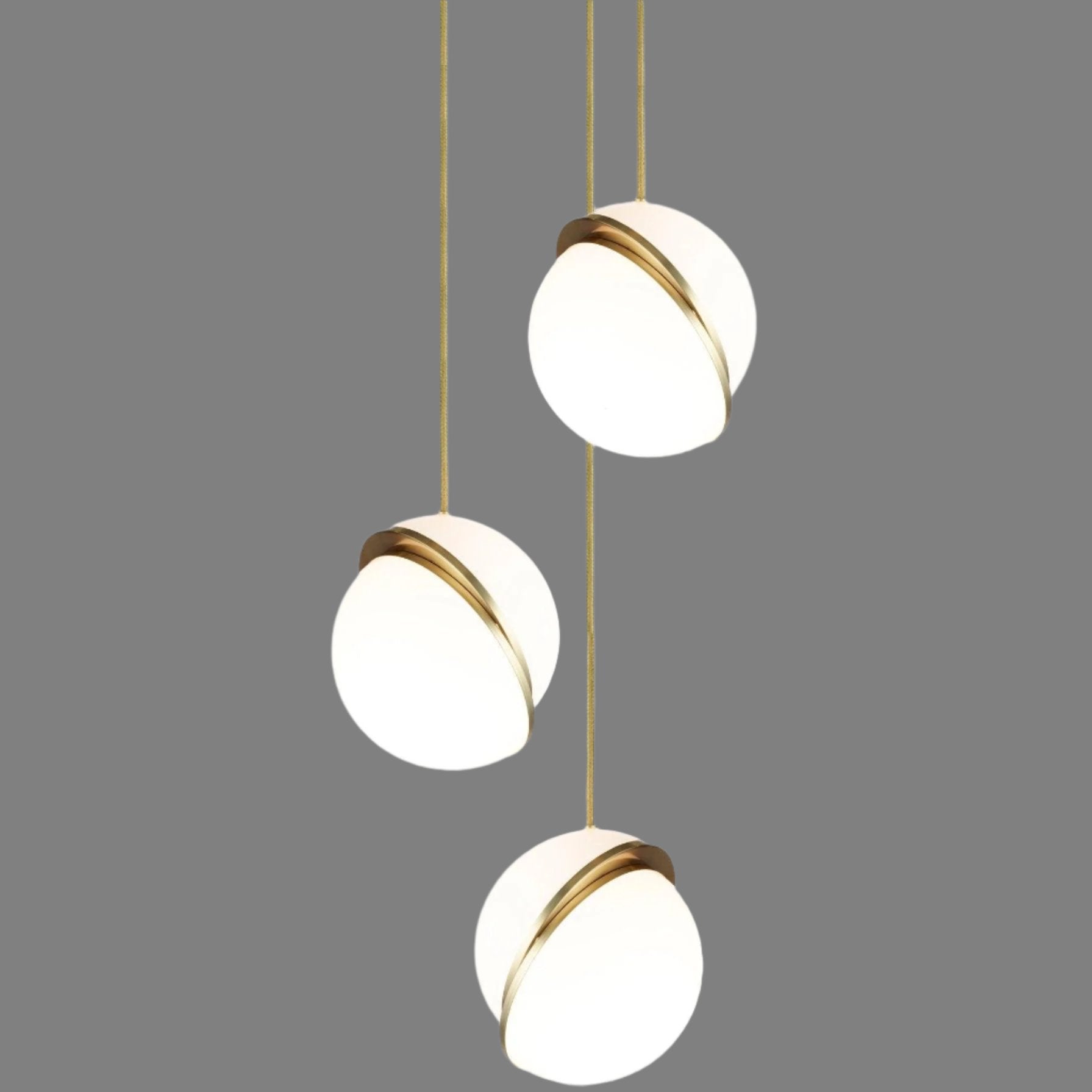 Celeste Crescent Acrylic and Brass LED Pendant Light