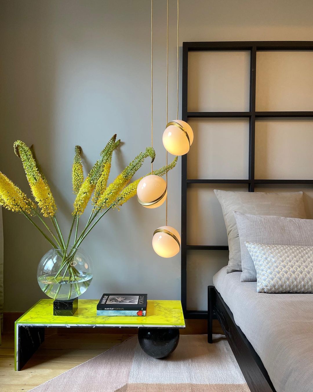 Celeste Crescent Acrylic and Brass LED Pendant Light