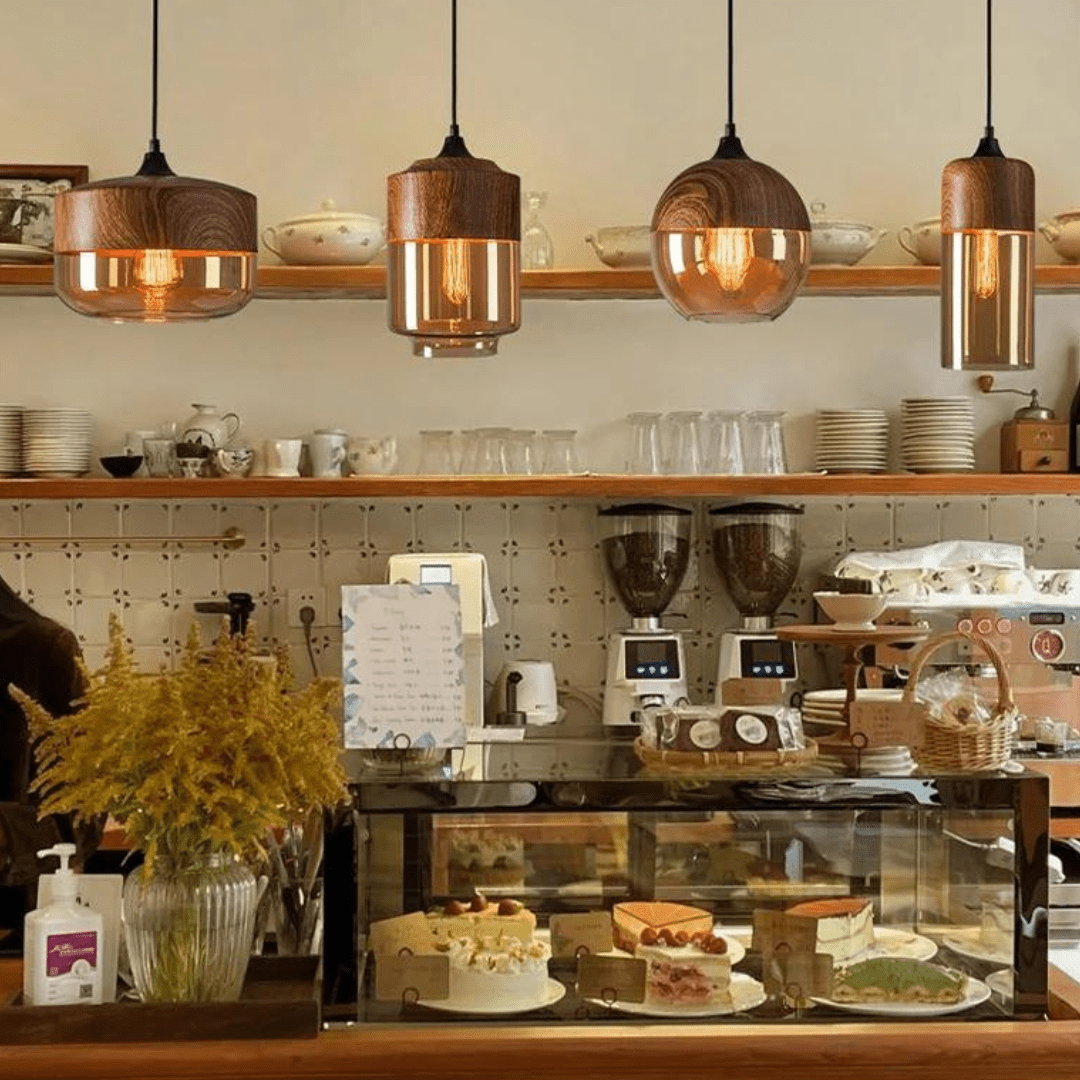 SkandiGlow Elegant Modern Scandinavian Wooden Ceiling Lamp