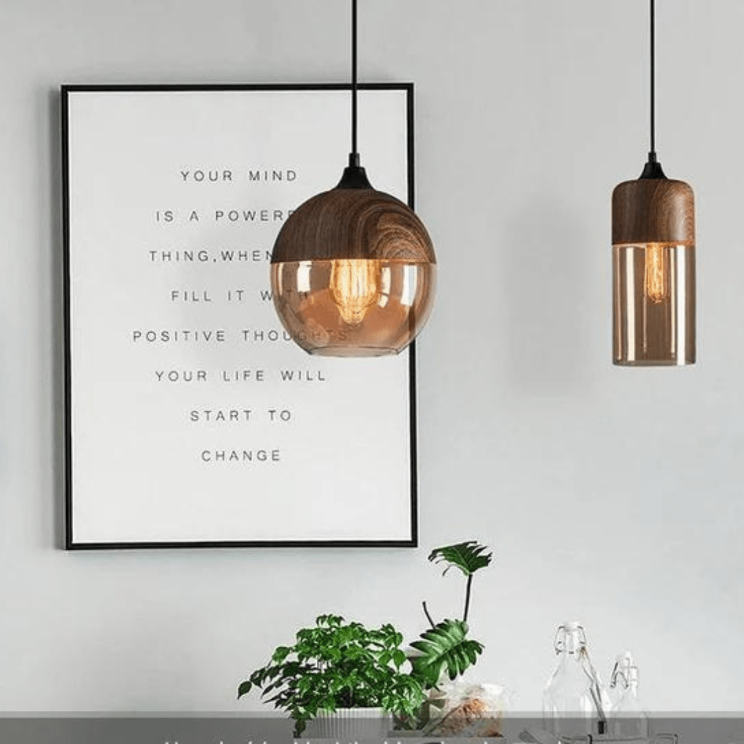 SkandiGlow Elegant Modern Scandinavian Wooden Ceiling Lamp