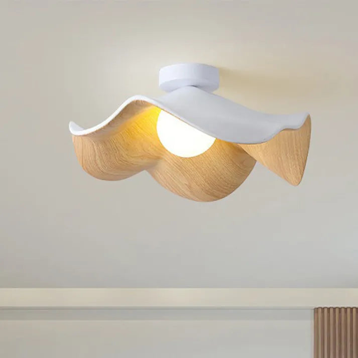 LyraAura Nordic Wood Ceiling Light With Resin And Metal