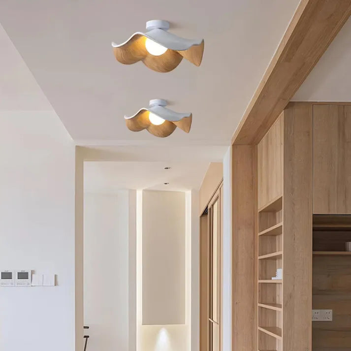 LyraAura Nordic Wood Ceiling Light With Resin And Metal