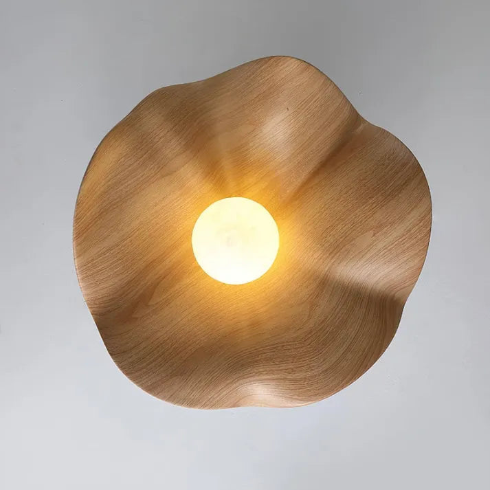 LyraAura Nordic Wood Ceiling Light With Resin And Metal