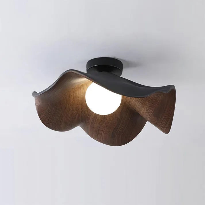 LyraAura Nordic Wood Ceiling Light With Resin And Metal