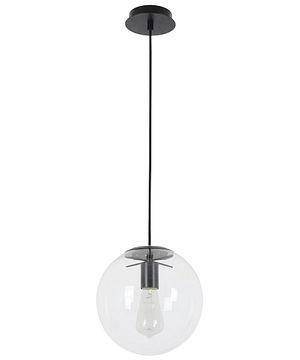 Orbis Glass Sphere Pendant Light Matte Black Accents