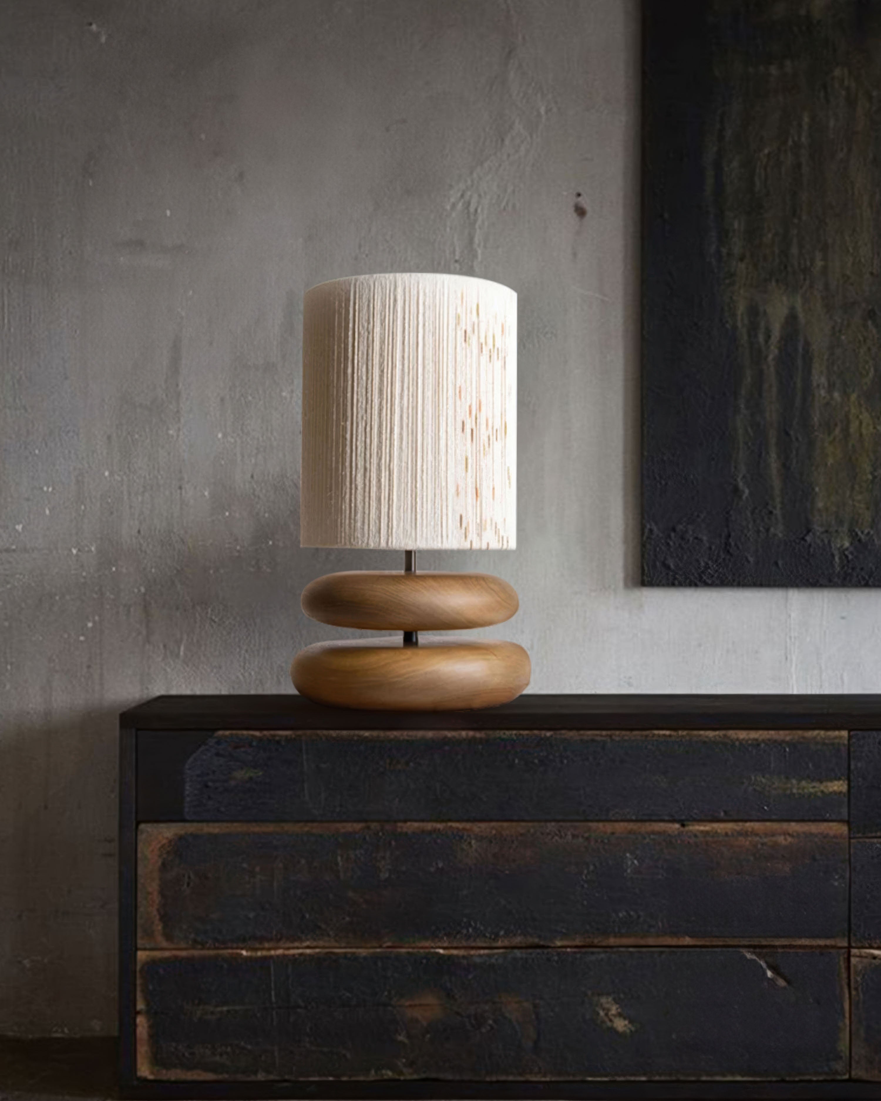 SylvaLume Tranquil Wood Table Lamp With Minimalist Wood Base LED Compatible