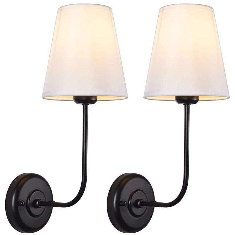 Modern Wall Sconce With Brass Arm Linen Shade For Hallways