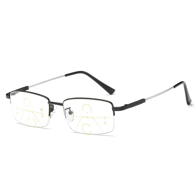 Titanium Progressive Reading Glasses With Intelligent Photosensitive Protection