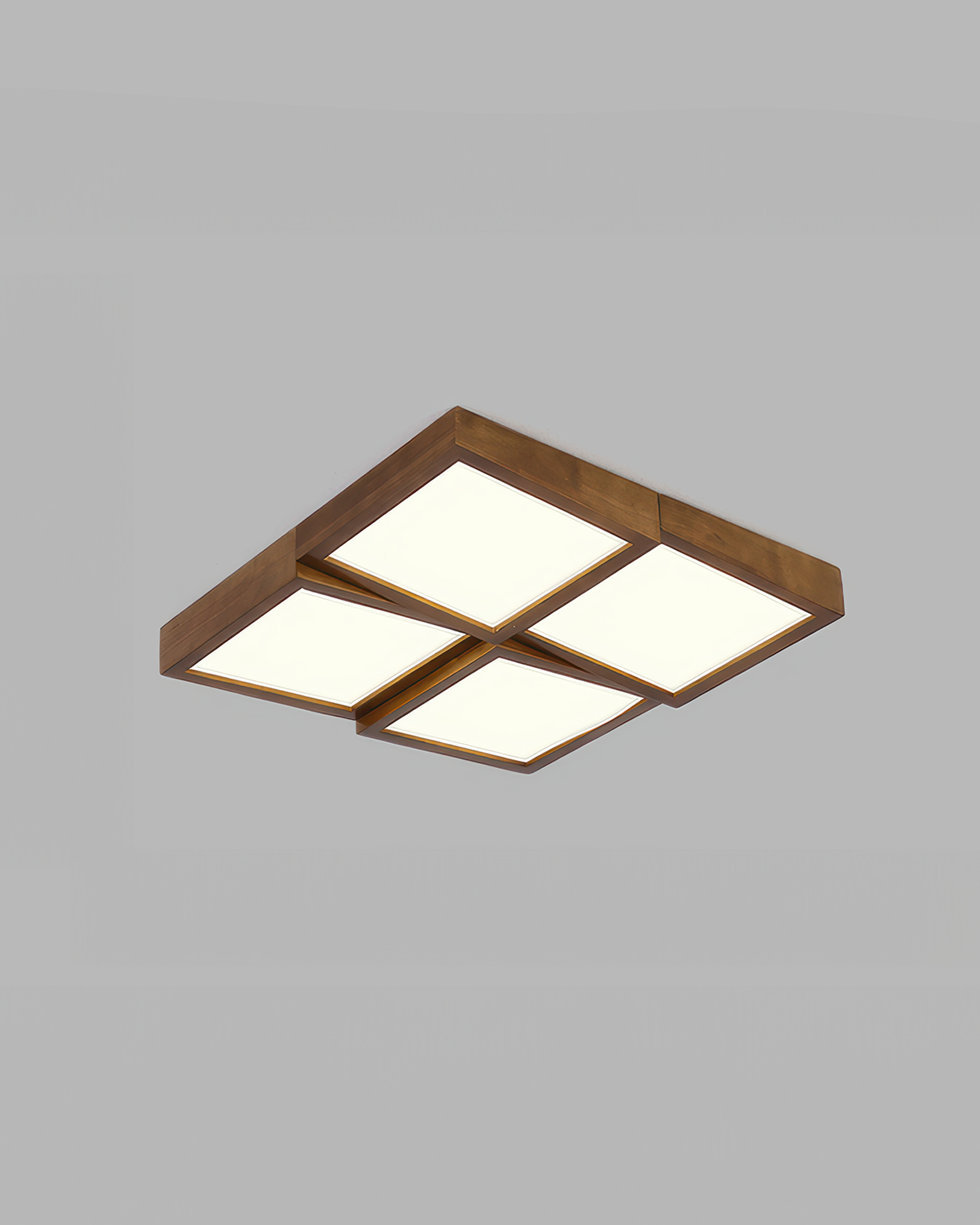 Aurea Walnut Ceiling Light With Natural Log Body And LED Fixture