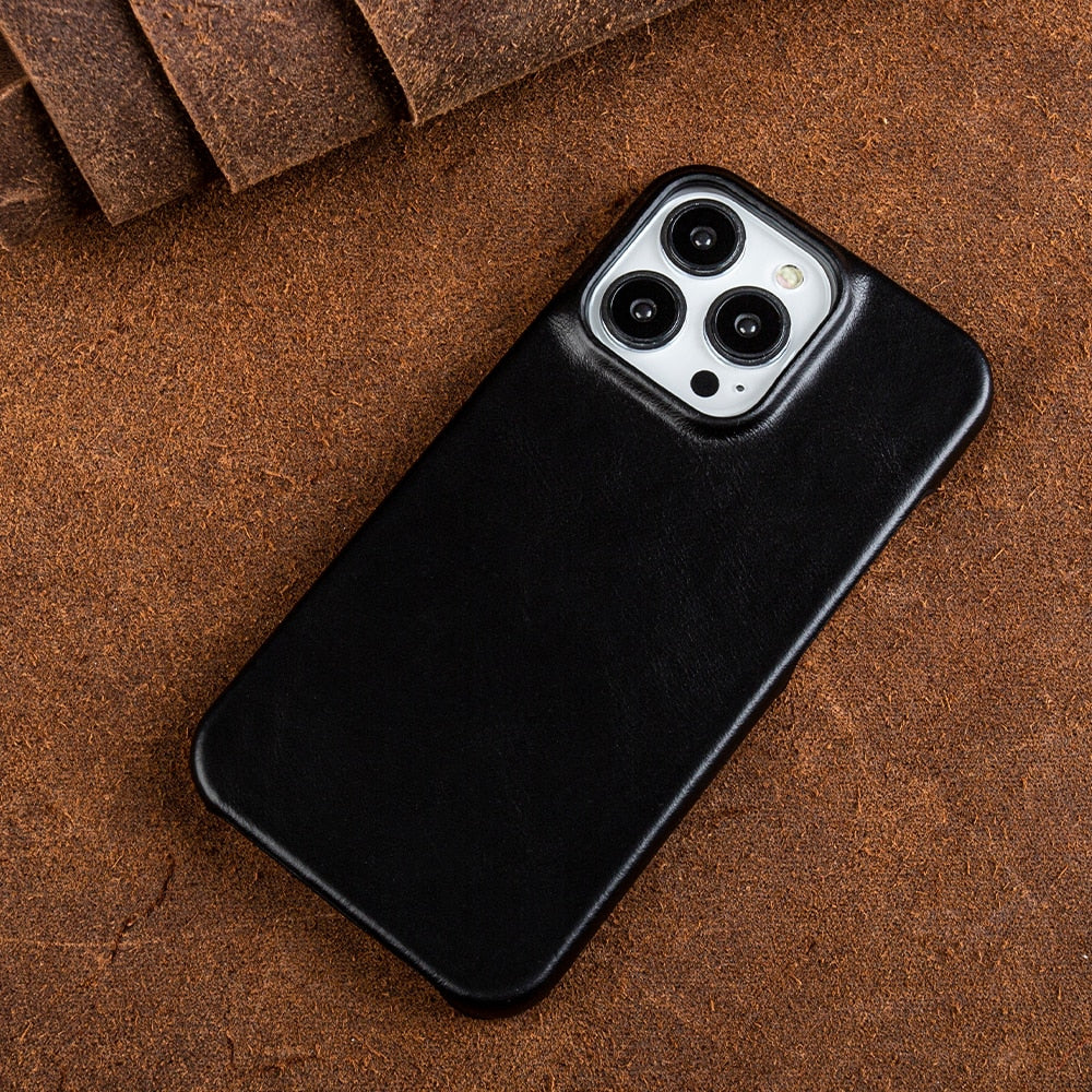 Oil Wax Genuine Leather Nova iPhone Case By Nova Creations