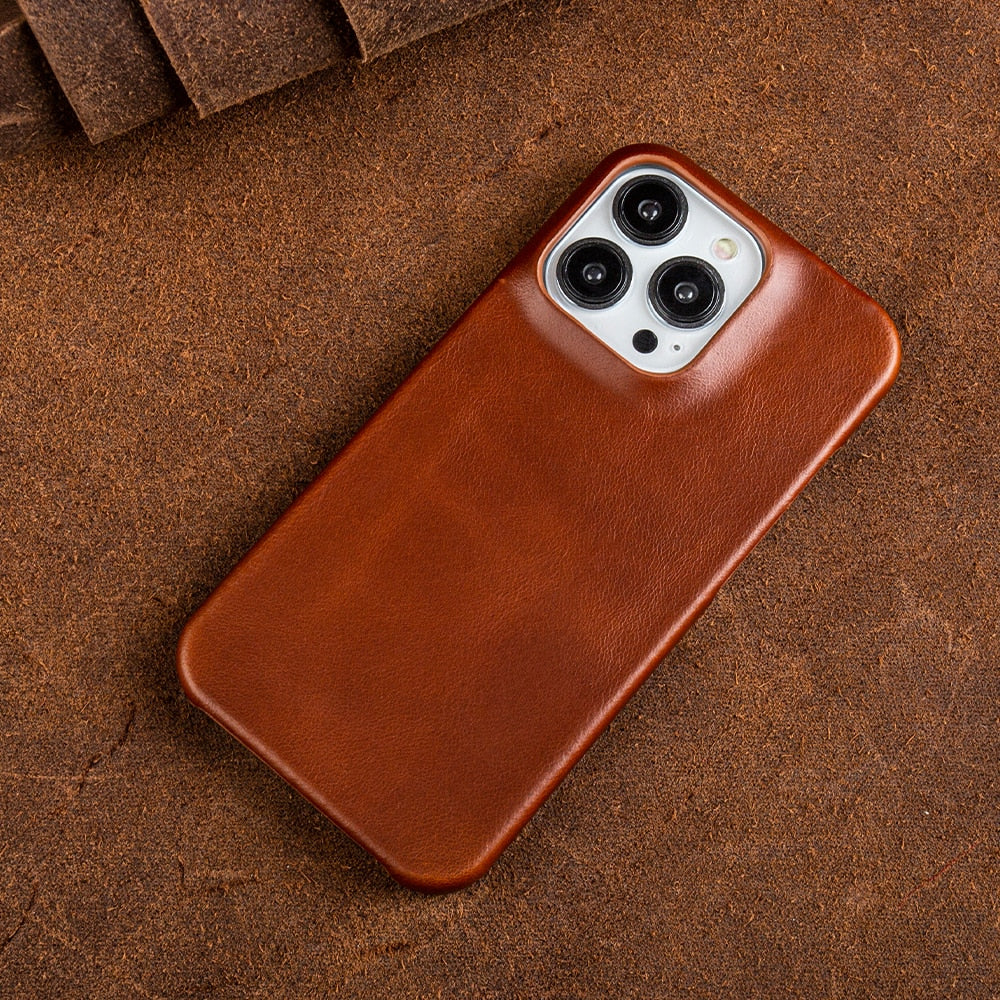 Oil Wax Genuine Leather Nova iPhone Case By Nova Creations