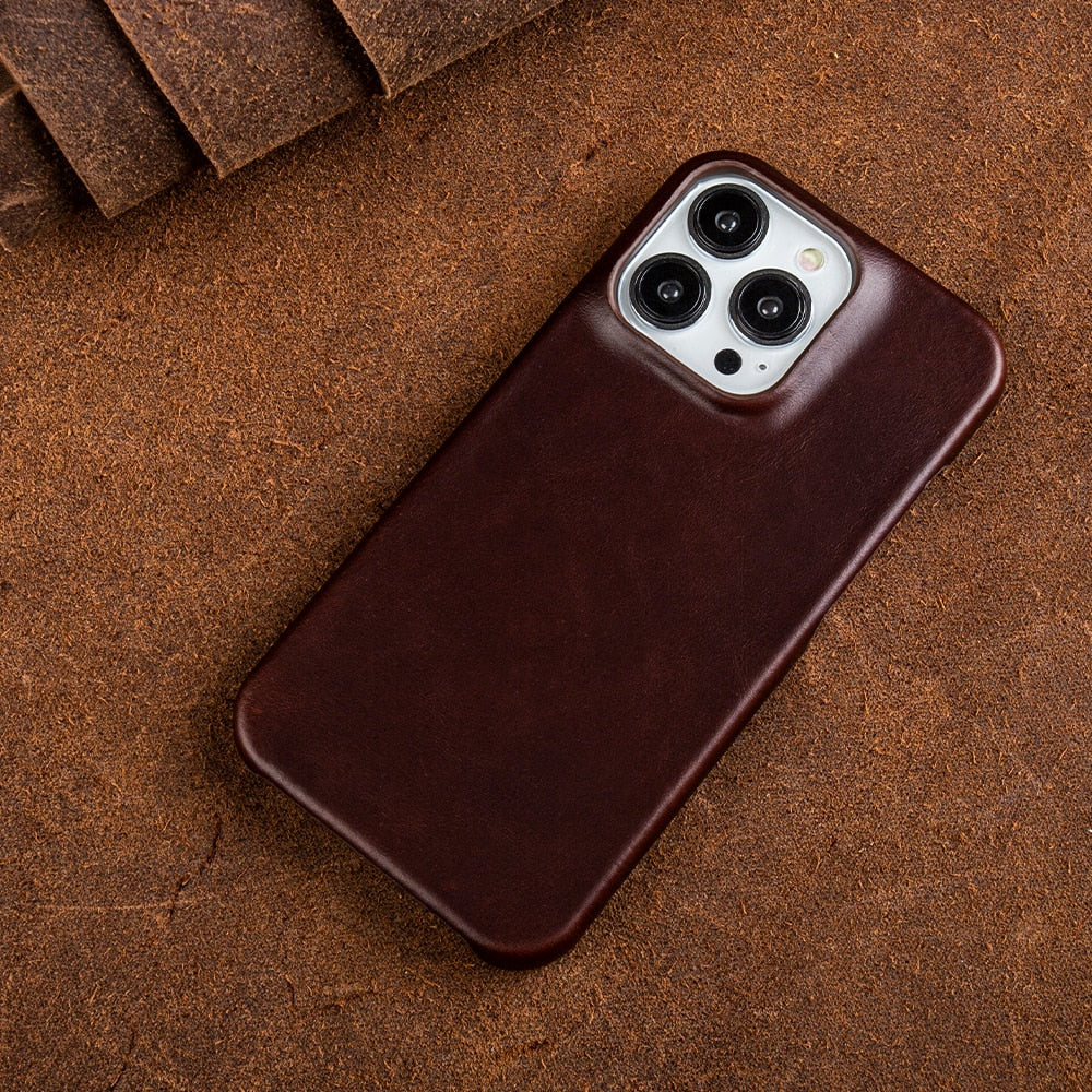 Oil Wax Genuine Leather Nova iPhone Case By Nova Creations