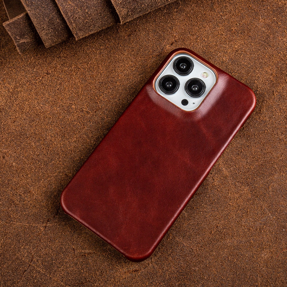 Oil Wax Genuine Leather Nova iPhone Case By Nova Creations
