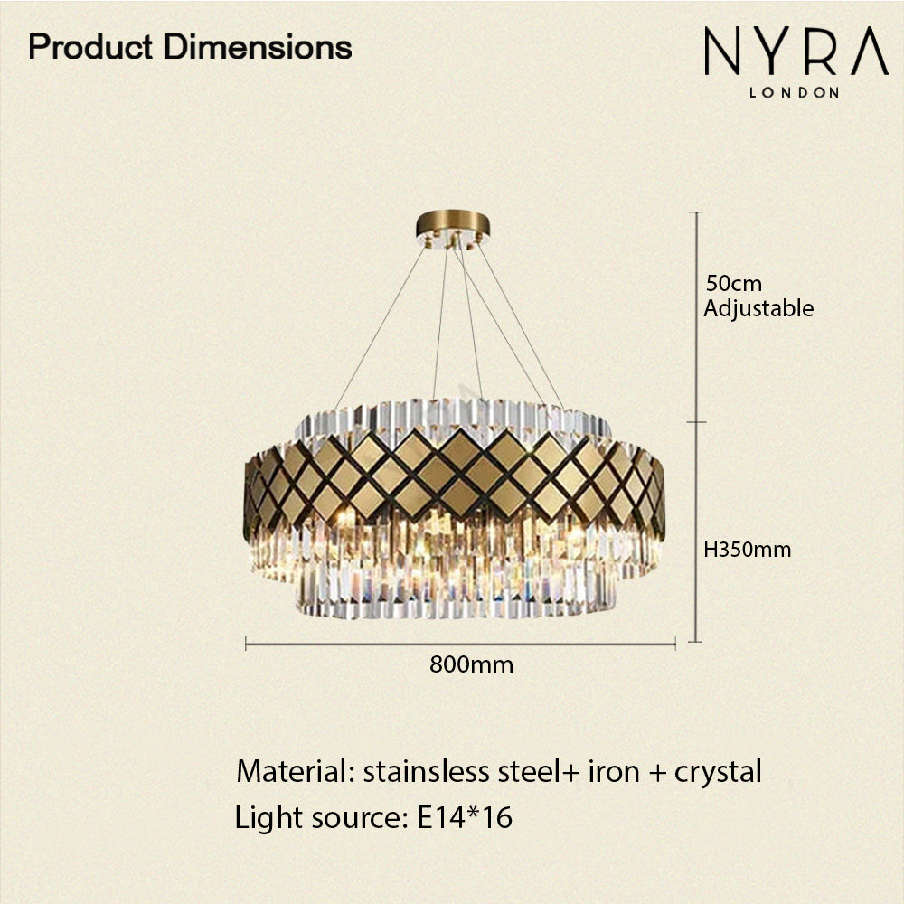 Lustre de Vidro Aurelia com Acabamento Moderno em Brilho Luxuoso