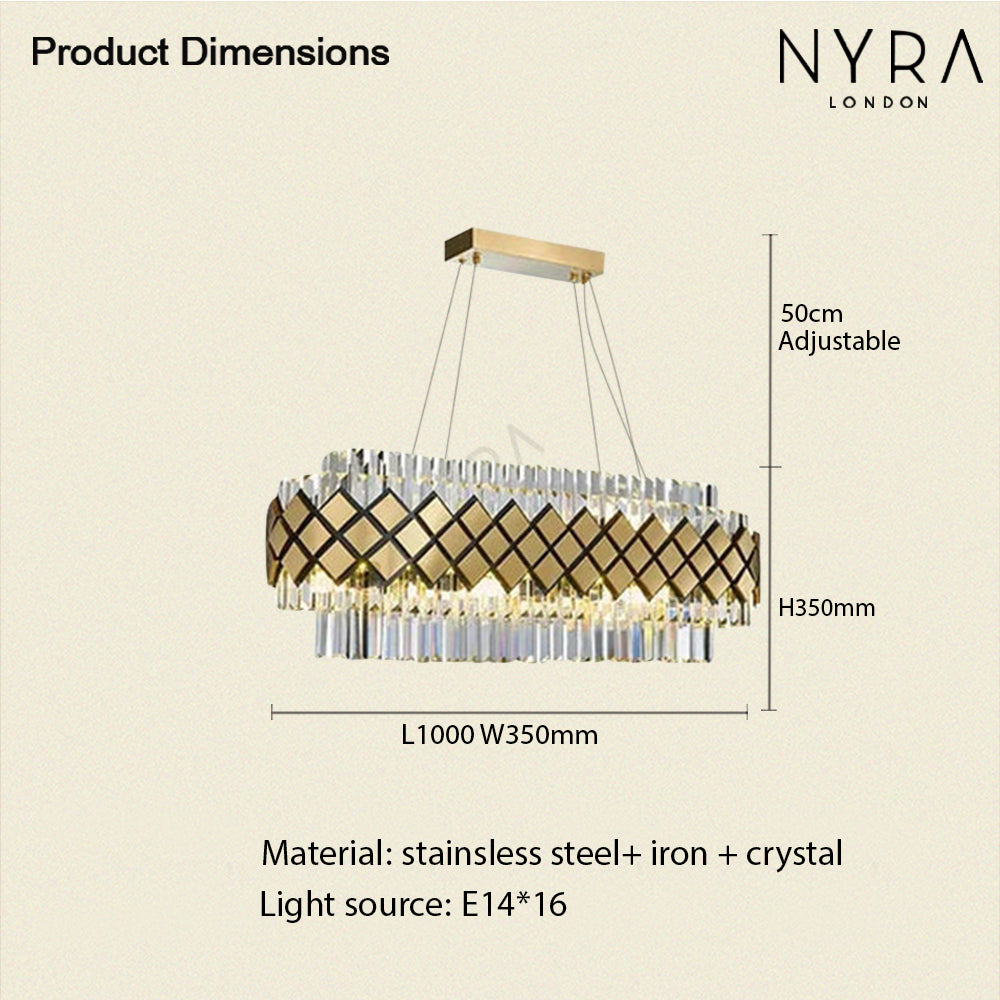 Lustre de Vidro Aurelia com Acabamento Moderno em Brilho Luxuoso