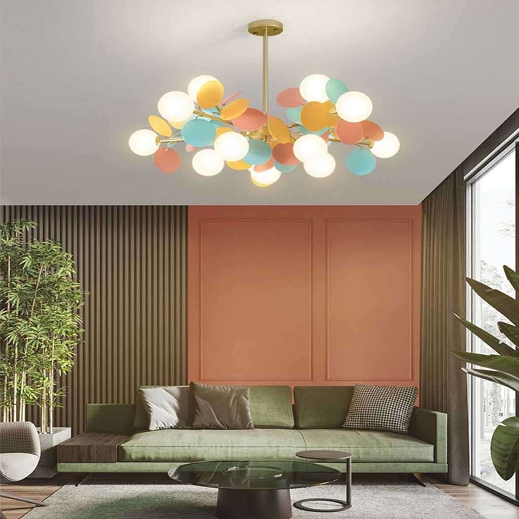 Chandelier With Modern Artistic Opal Colorful Design