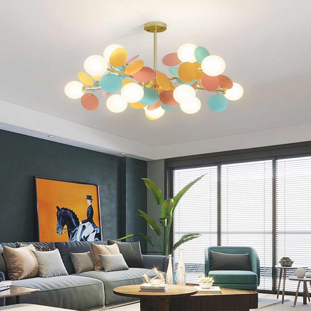 Chandelier With Modern Artistic Opal Colorful Design
