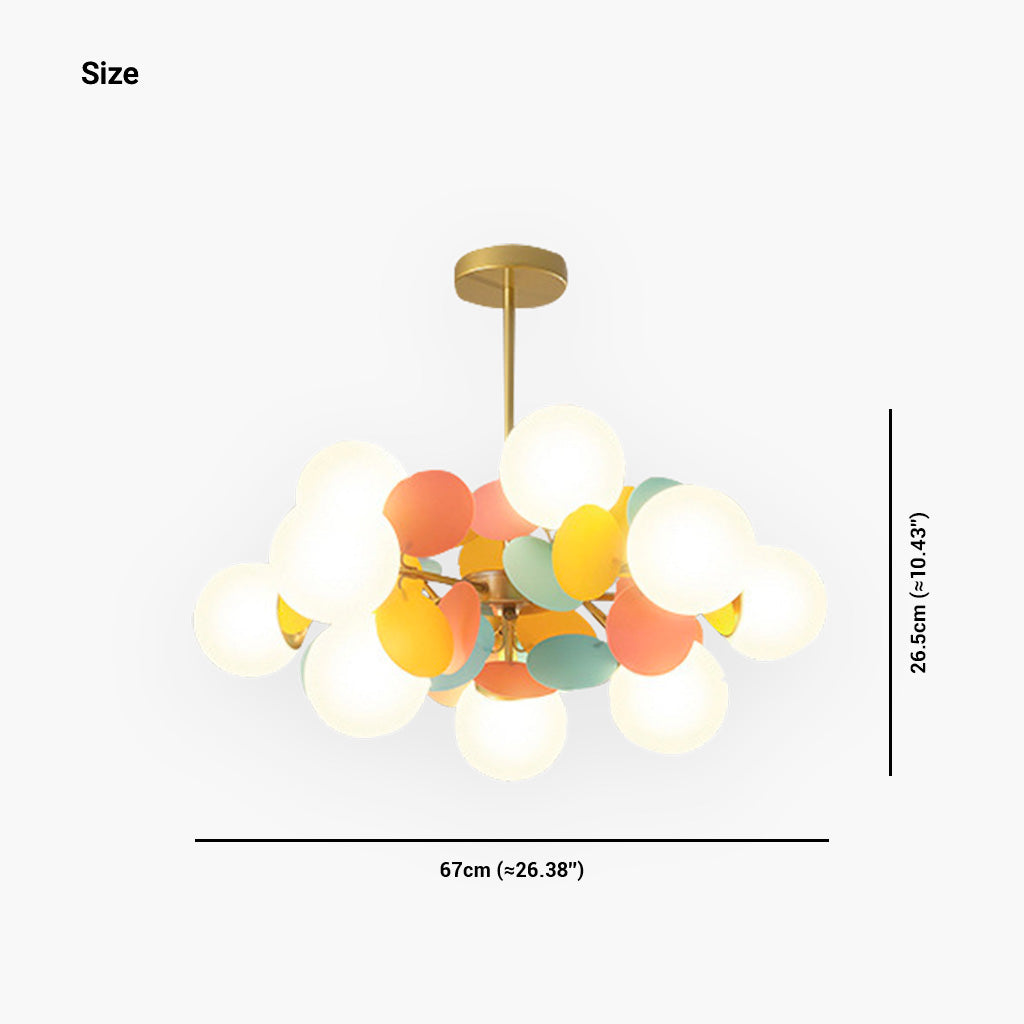 Chandelier With Modern Artistic Opal Colorful Design