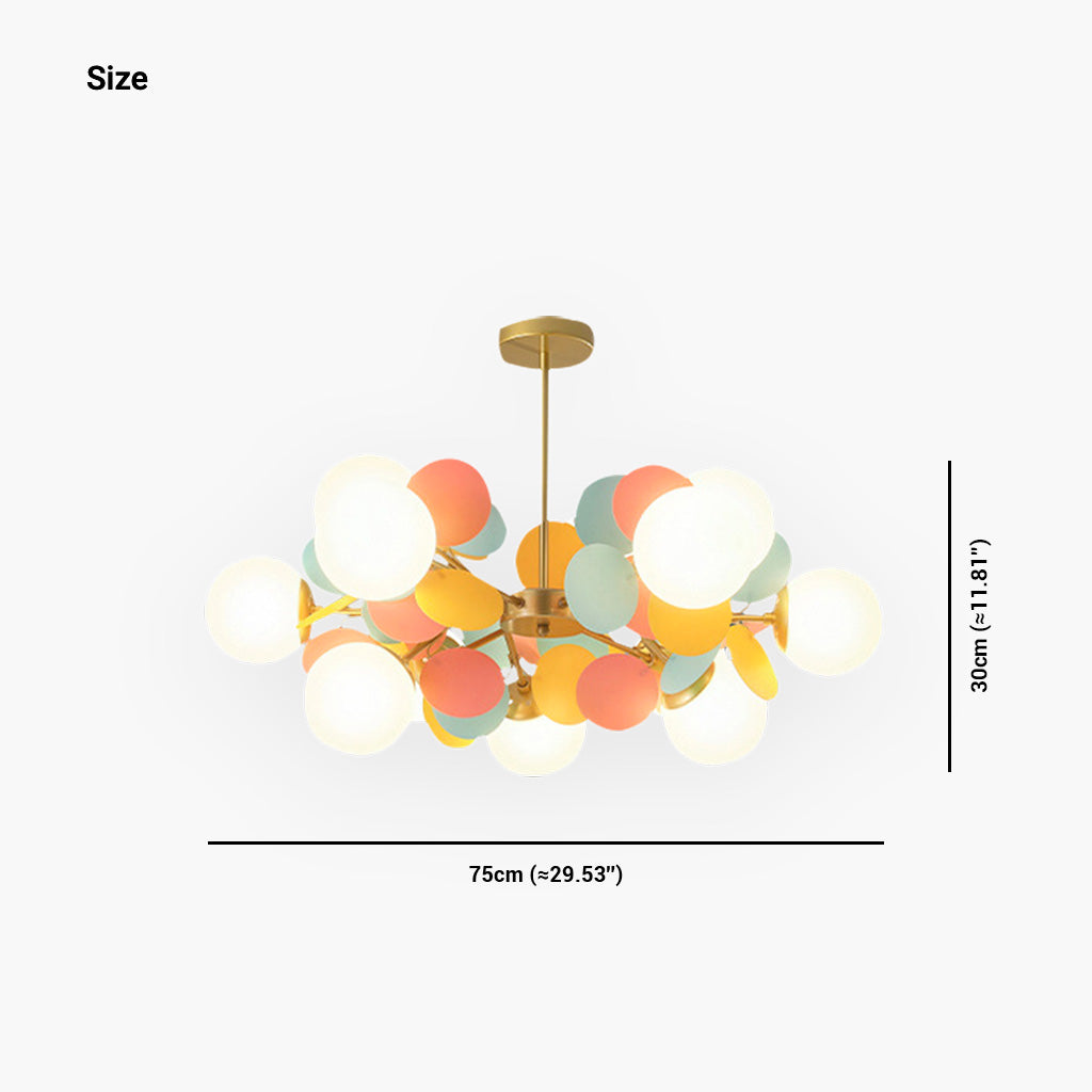 Chandelier With Modern Artistic Opal Colorful Design