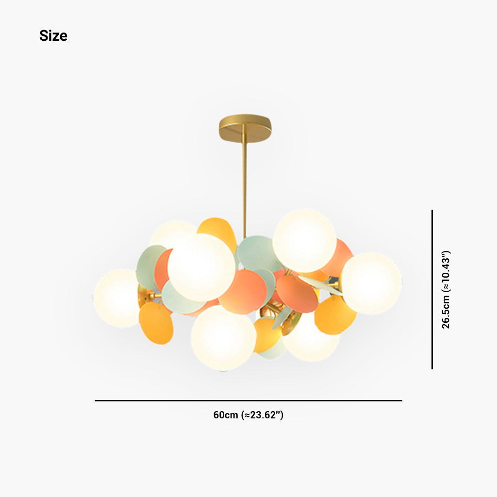 Chandelier With Modern Artistic Opal Colorful Design