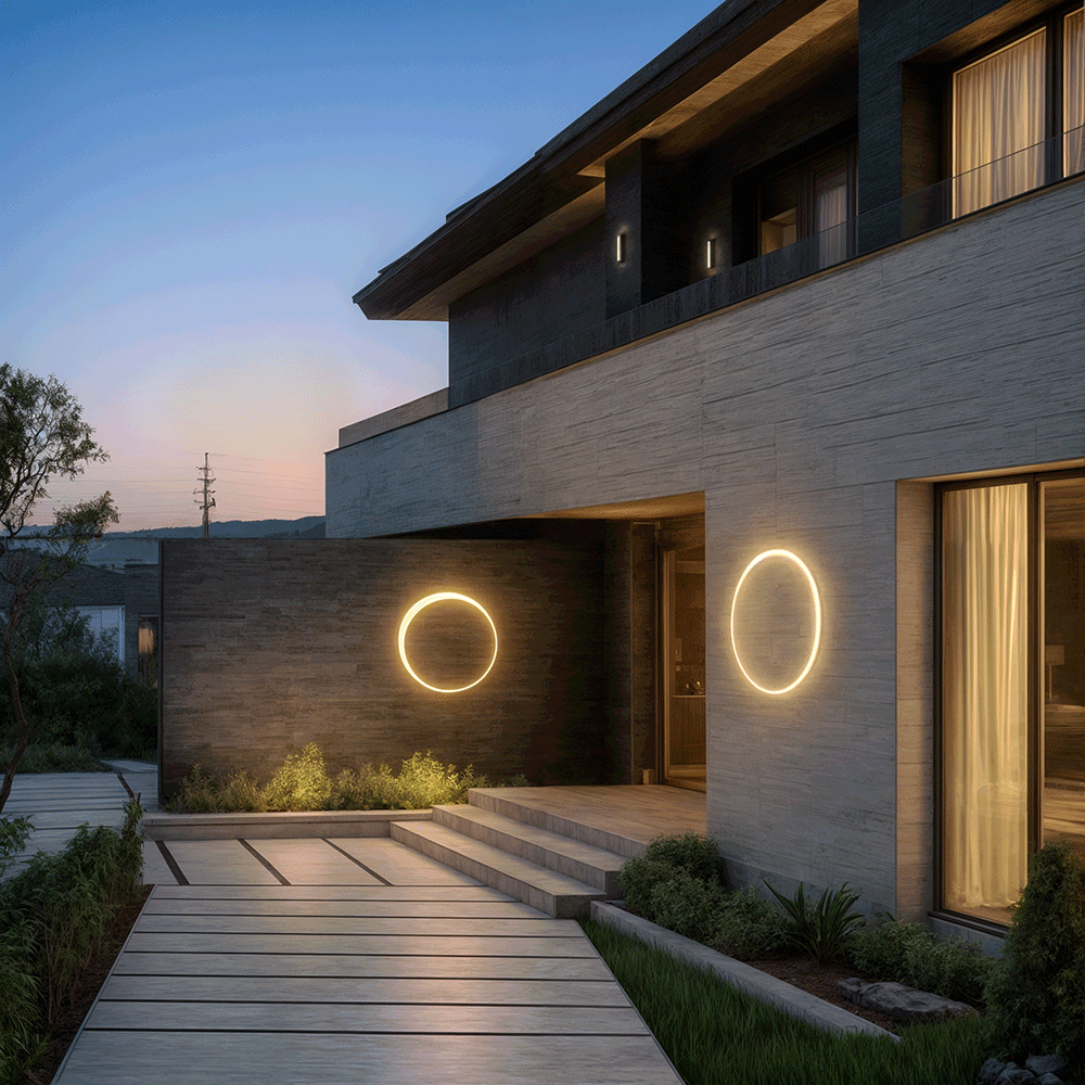 LumiCirque Orbit Outdoor Circular Iron Wall Light Modern