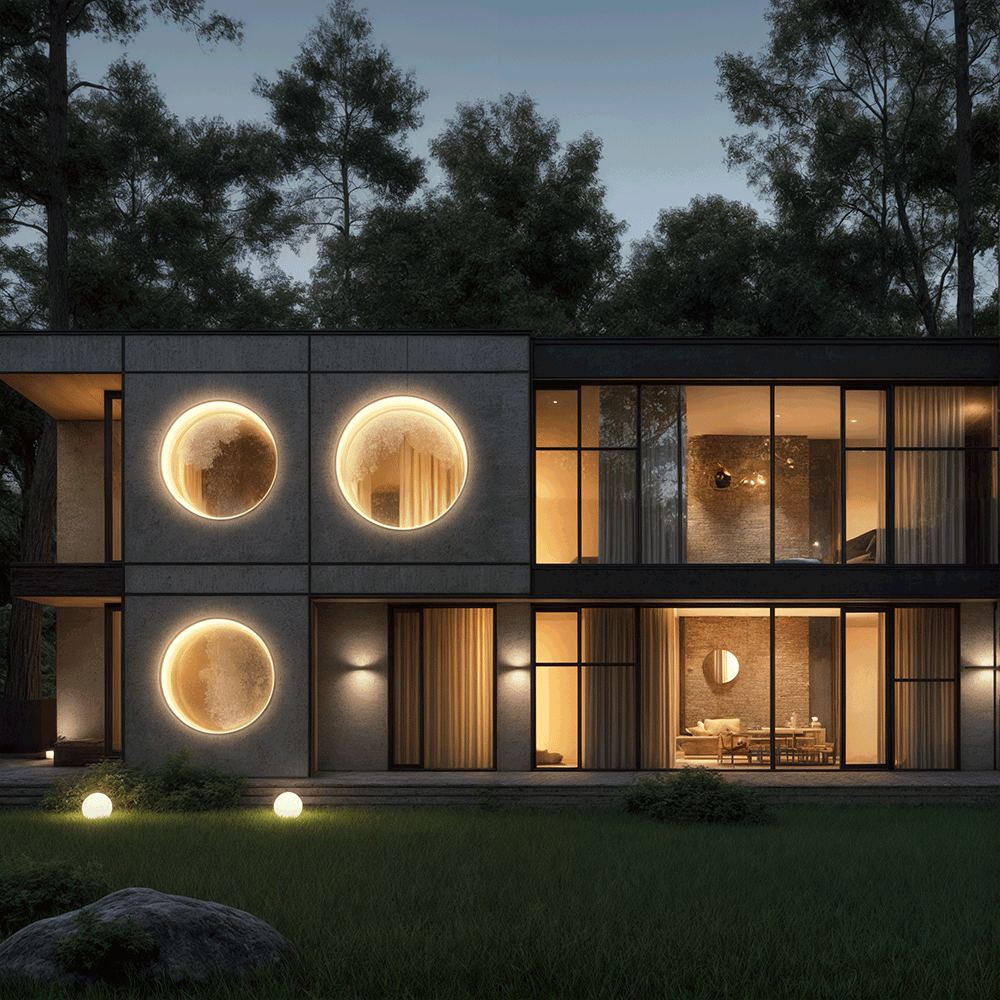 LumiCirque Orbit Outdoor Circular Iron Wall Light Modern