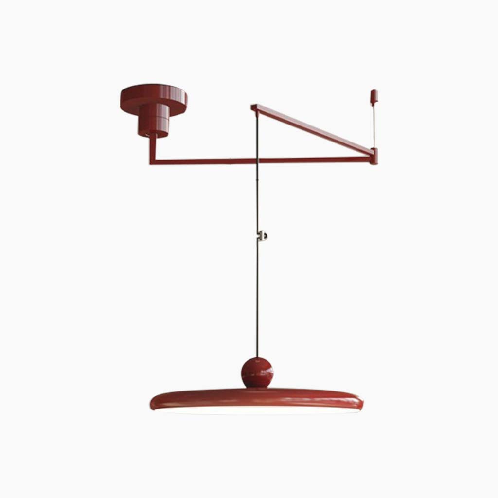 Candeeiro suspenso com braço oscilante ajustável para espaços de estar