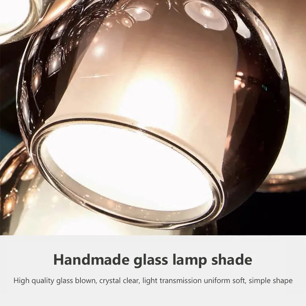 Nyara Nordic LED Glass Pendant Light with Double Shade