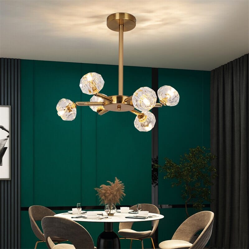 NovaLume Crystal LED Pendant Light With Metal Frame