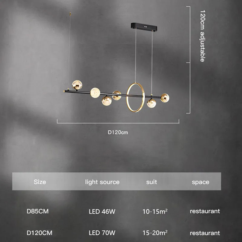 Solara Orb Chandelier in Black Gold Finish for Modern Homes