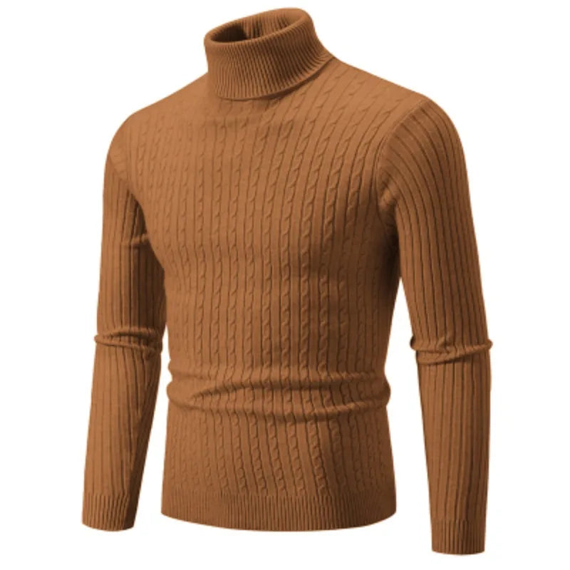 Alder High Neck Sweater Solid Color Pullover Knitted Sweatwear Turtleneck Winter
