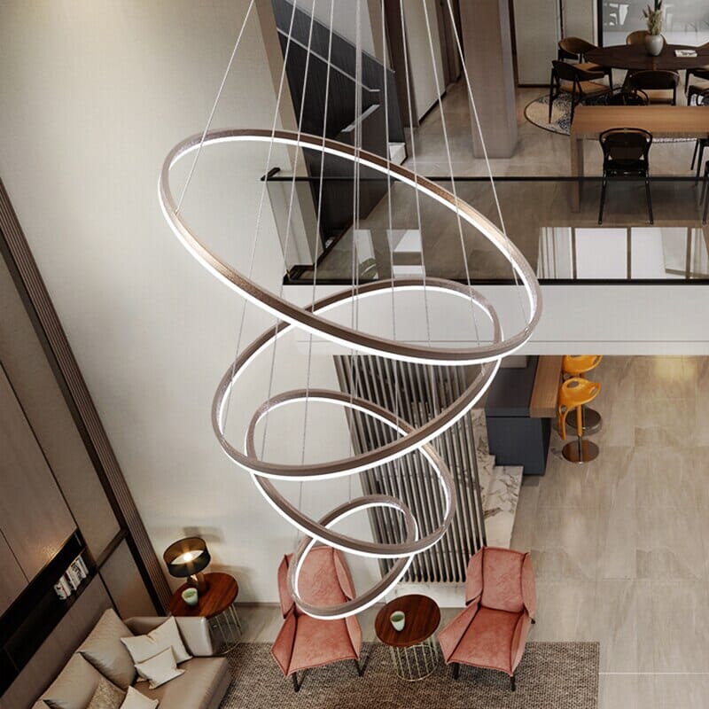 Aurora Ring LED Chandelier - 3- or 6-Ring for Homes