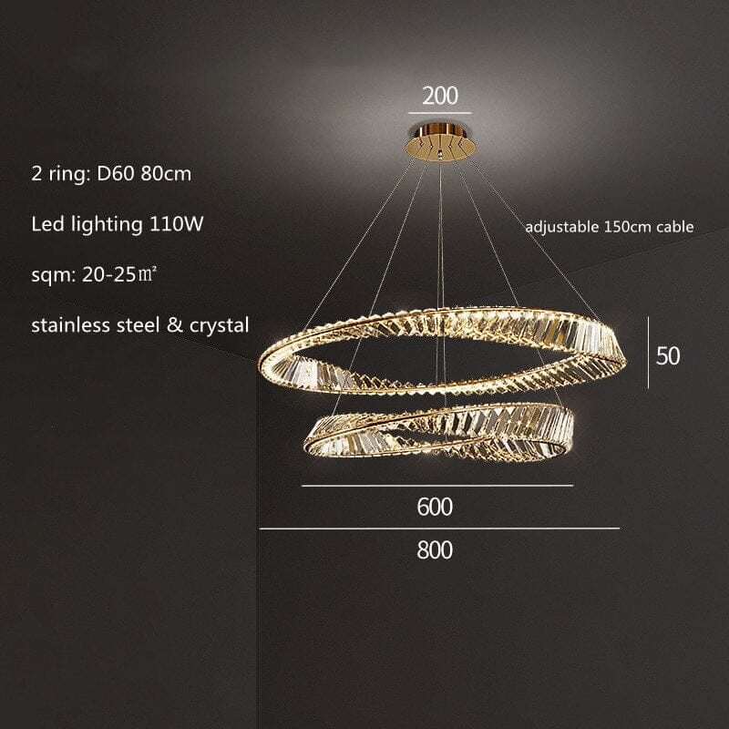 Aurelle Crystal Ring Chandelier Modern Ceiling Light