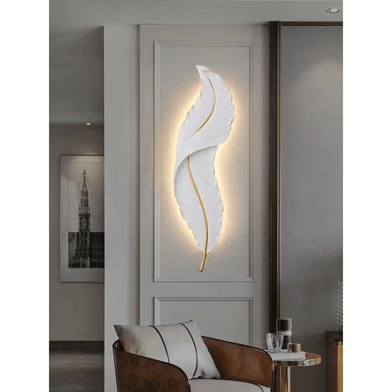 Nyara Nordic Feather LED Wall Lamp for Living Rooms