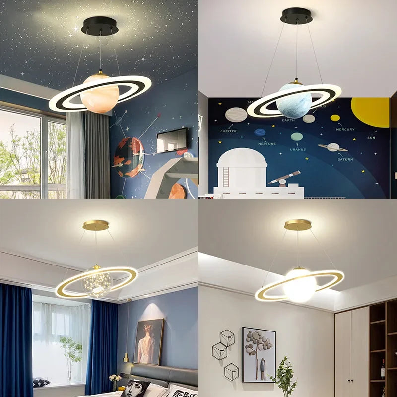 Lumenix Orbit LED Chandeliers for Kids Planets and Stars