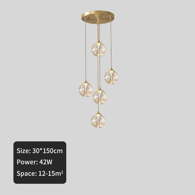 Eloria Nordic Glass Ball LED Pendant Light With Bubble Orbs