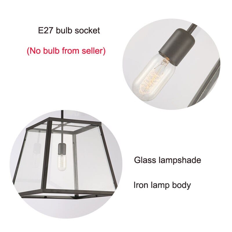 AeroLoft üveg függeszték lámpák rozsdamentes vas testtel