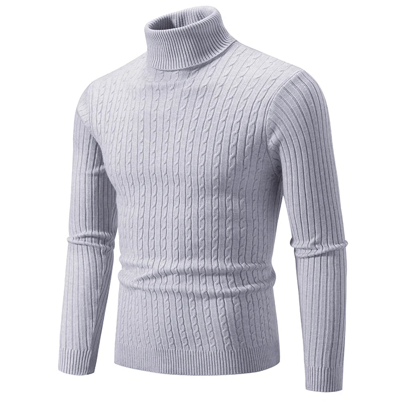 Alder High Neck Sweater Solid Color Pullover Knitted Sweatwear Turtleneck Winter