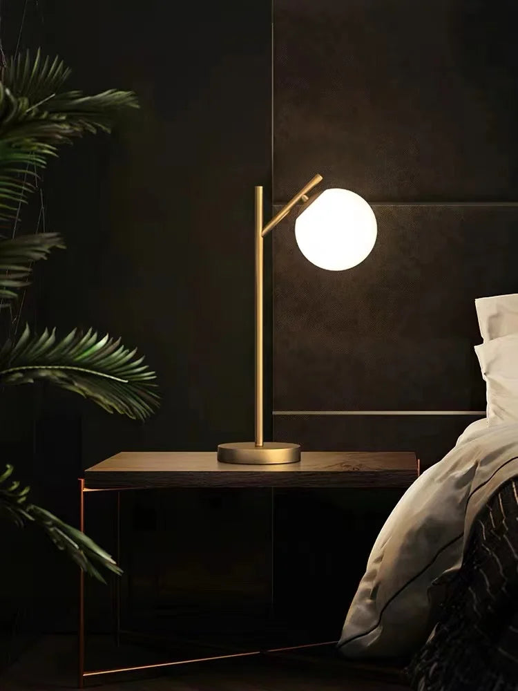 Aurelia Italian-Inspired Gold Glass Ball Table Lamp