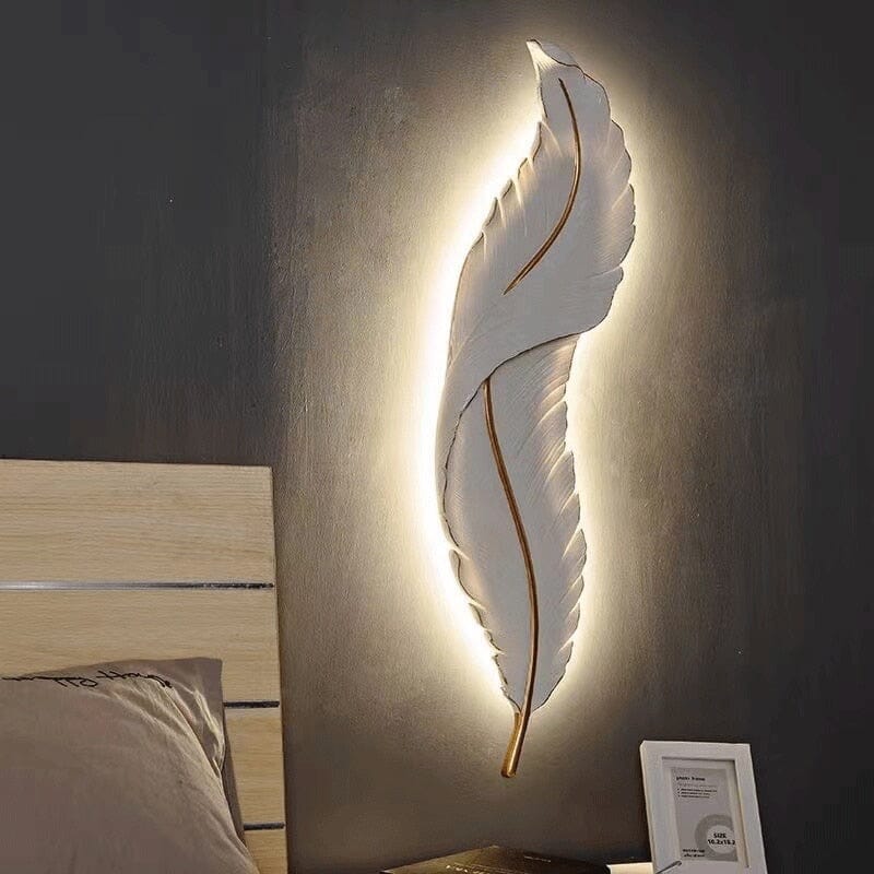 Nyara Nordic Feather LED Wall Lamp for Living Rooms