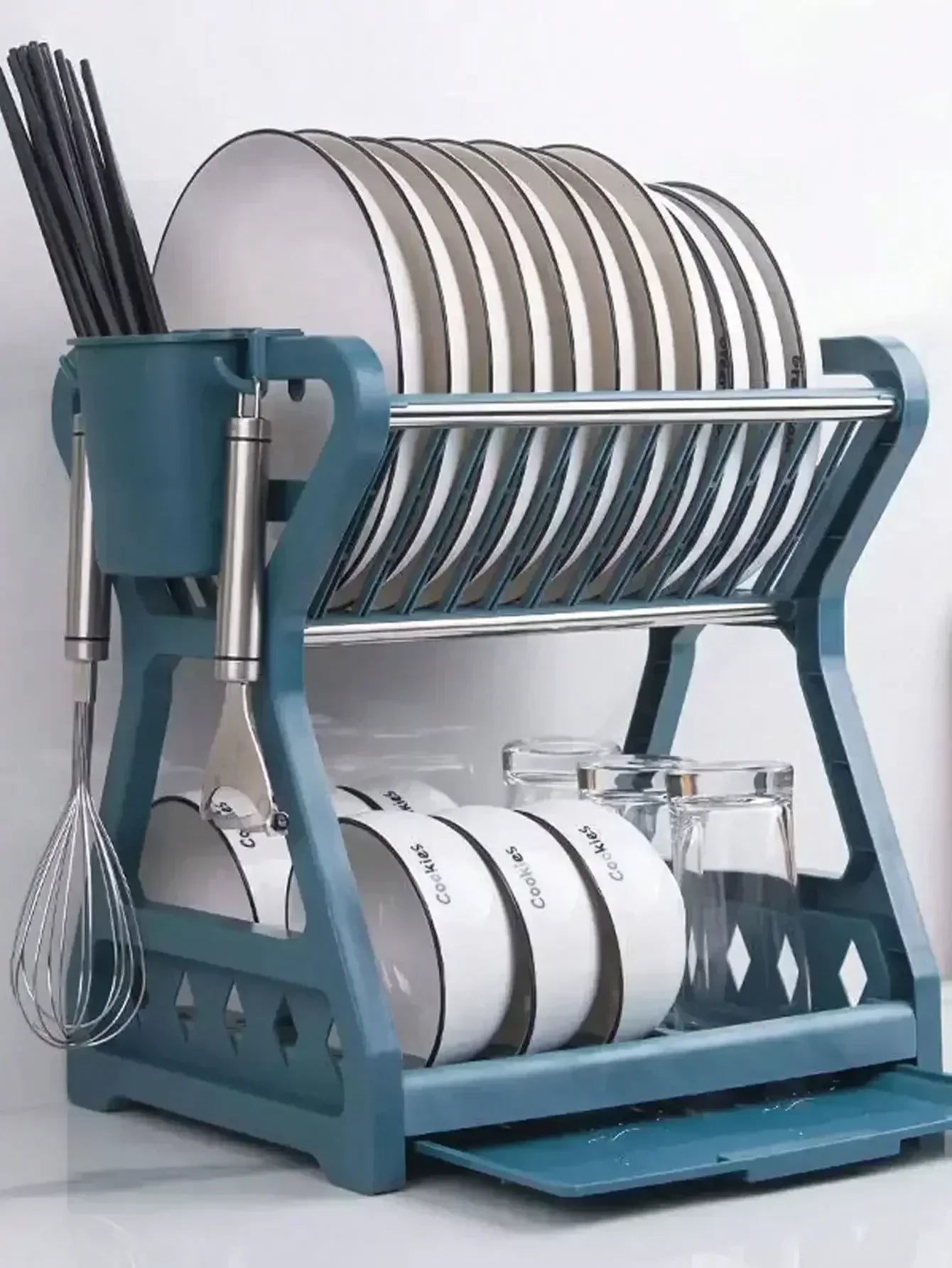 Organizador de Escorredor de Louça Dobrável em Aço Inoxidável NexaFold