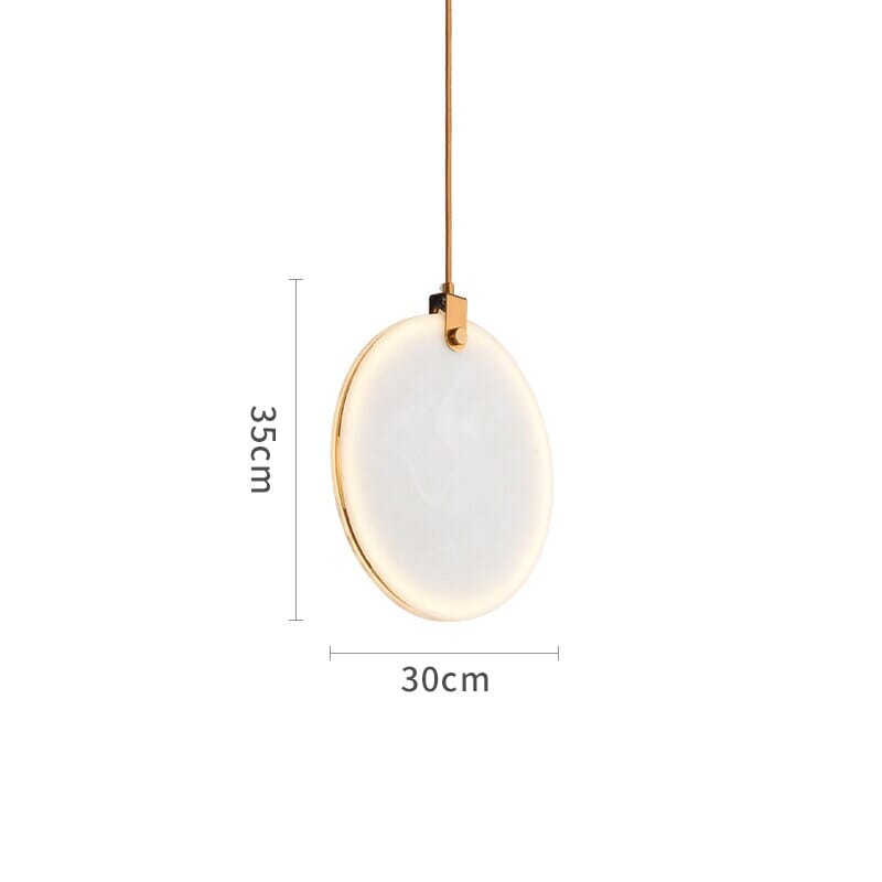 Lynora Marble Stone Pendant Light White Resin Shade