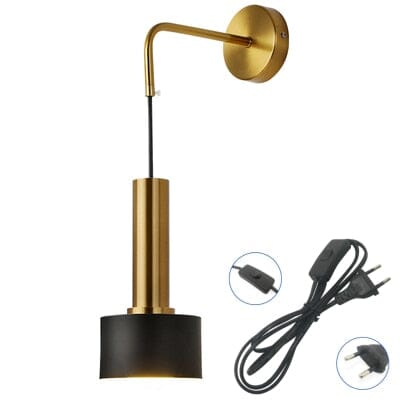 LumaNova Black and Gold Modern Wall Sconce for Living Rooms
