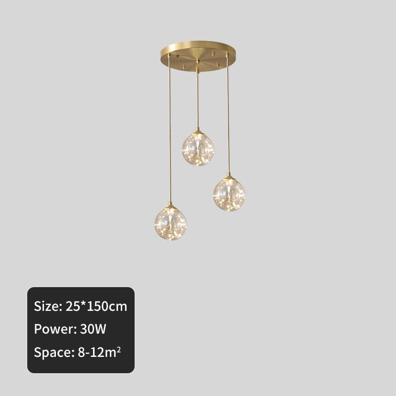 Eloria Nordic Glass Ball LED Pendant Light With Bubble Orbs