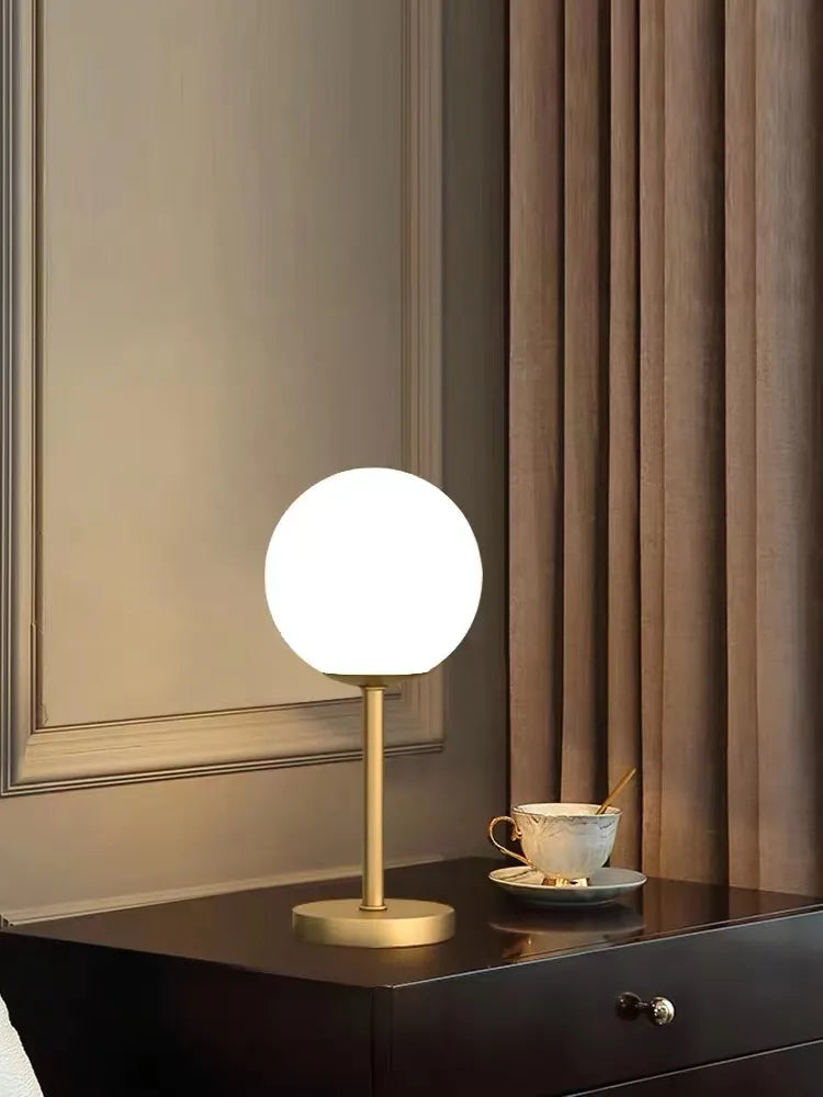 Aurelia Italian-Inspired Gold Glass Ball Table Lamp