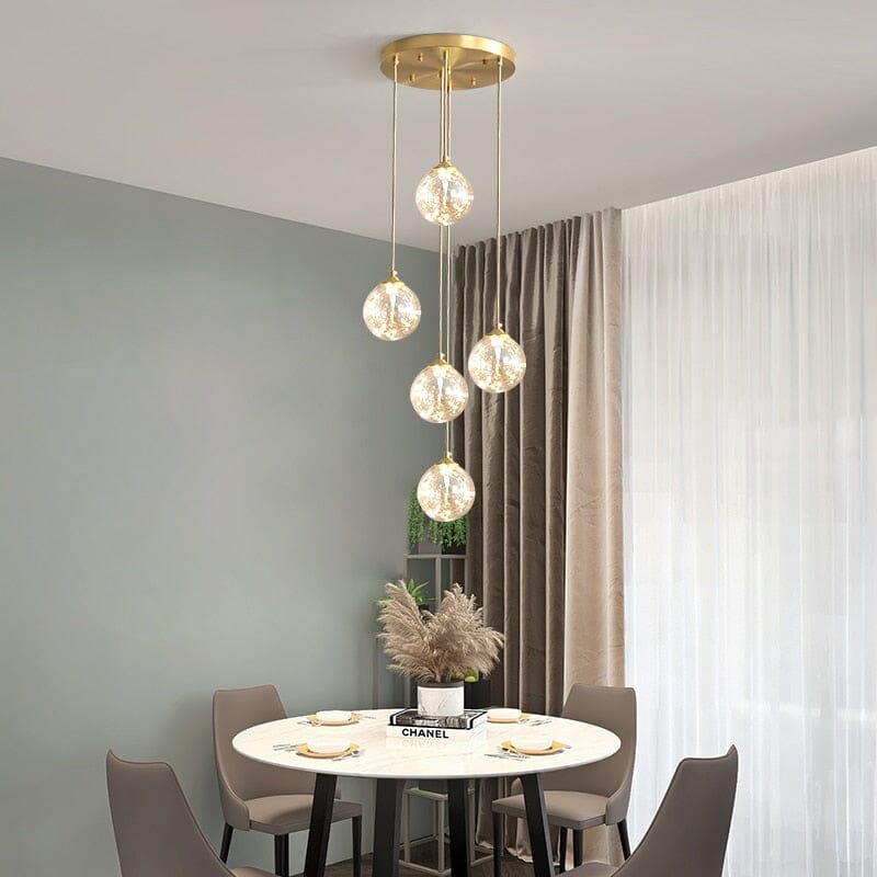 Eloria Nordic Glass Ball LED Pendant Light With Bubble Orbs