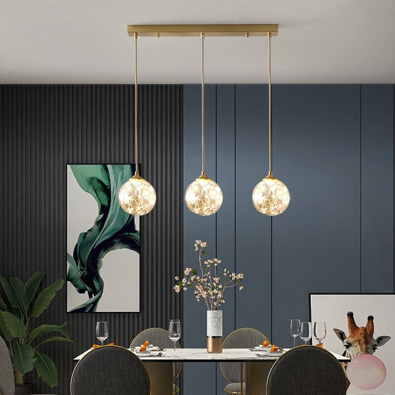 Eloria Nordic Glass Ball LED Pendant Light With Bubble Orbs