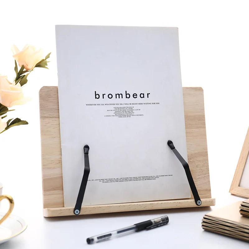 Säädettävä mäntykirjateline kädet vapaana lukemiseen päivittäin